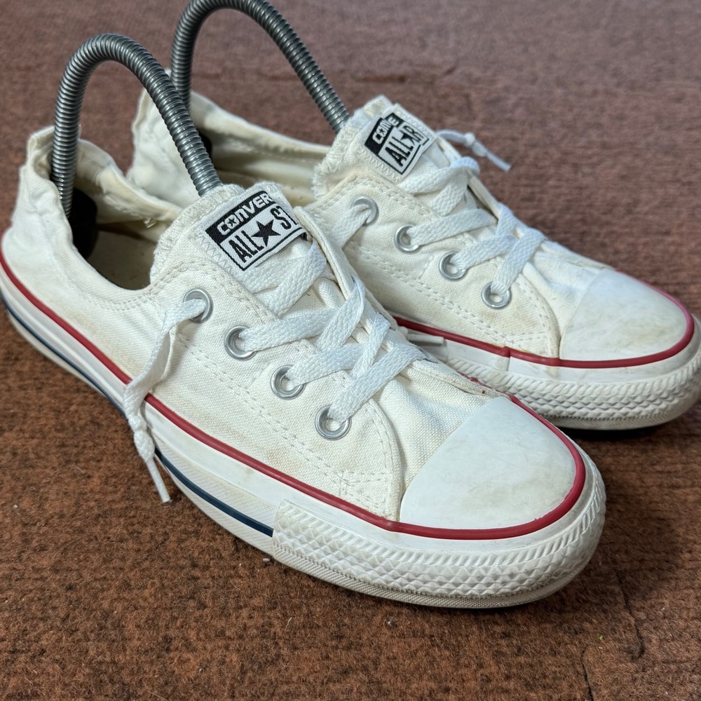 Converse Chuck Taylor All Star Shoreline White Slip On Sneakers 537084F Womens 9